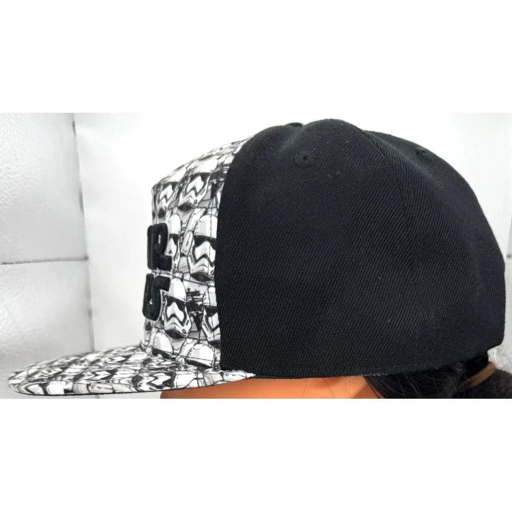 Star Wars Stormtrooper All Over Print Snapback Hat Flat Brim Black OSFA SHA14768